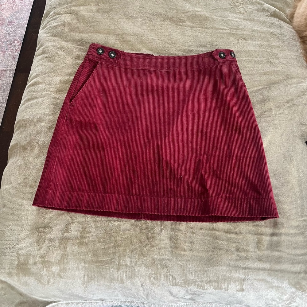 LOFT Red A-Line Mini Skirt Casual